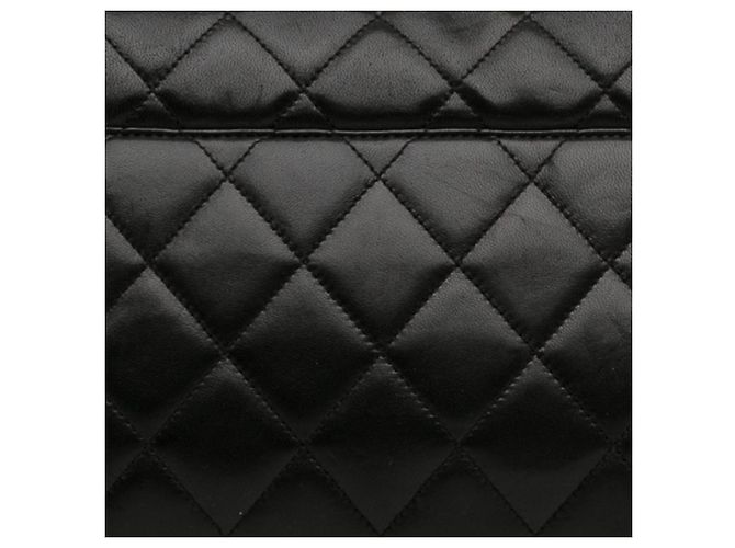 Chanel Divine Flap, große Lammledertasche, Schwarz Pink - Ansicht 11