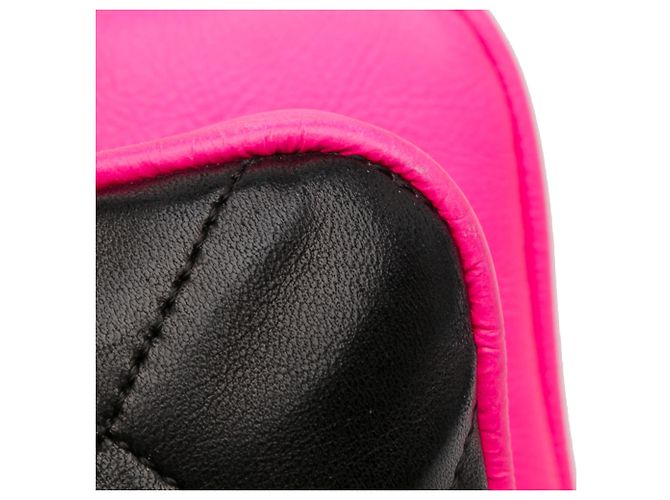 Chanel Divine Flap, große Lammledertasche, Schwarz Pink - Ansicht 17