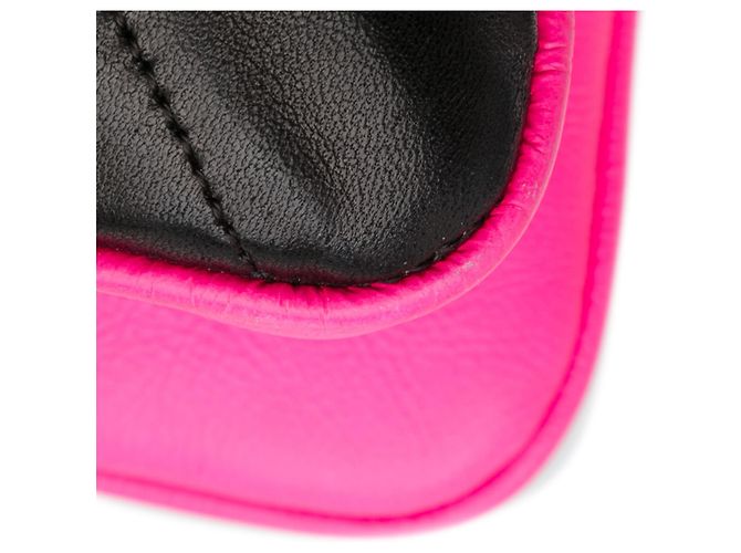 Chanel Divine Flap, große Lammledertasche, Schwarz Pink - Ansicht 18