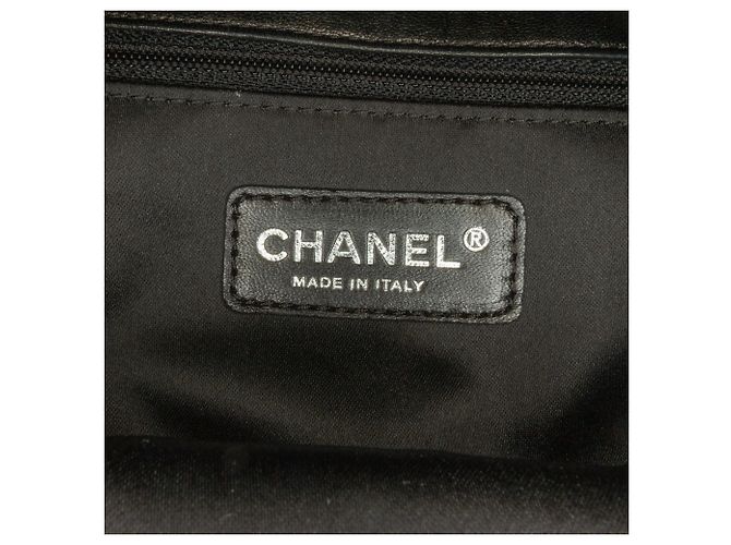Chanel Divine Flap, große Lammledertasche, Schwarz Pink - Ansicht 7