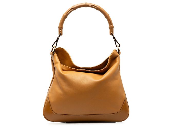 Borsa Gucci Diana in pelle marrone bambù marrone - vista 3