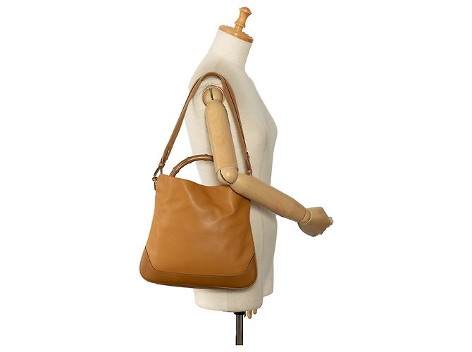 Borsa Gucci Diana in pelle marrone bambù marrone - vista 8