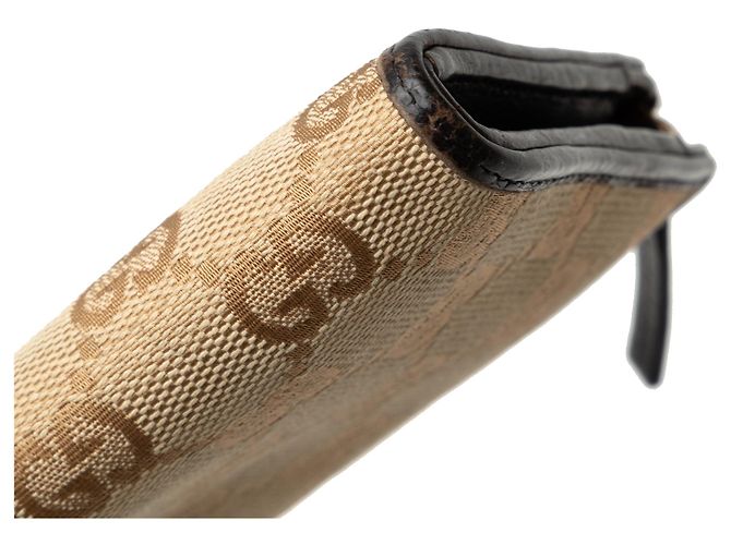 Cartera Larga De Lona Con GG En Marrón Gucci Castaño Beige Marrón oscuro - vista 12