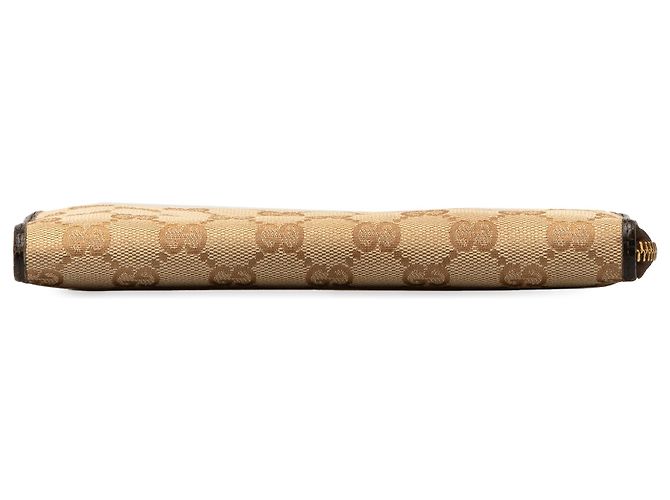 Cartera Larga De Lona Con GG En Marrón Gucci Castaño Beige Marrón oscuro - vista 4
