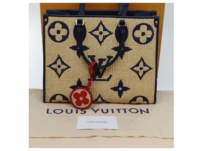 LOUIS VUITTON Monogramm Raffia On The Go MM Tasche 2Weg Beige M57723 LV Auth 70773S - Ansicht 12