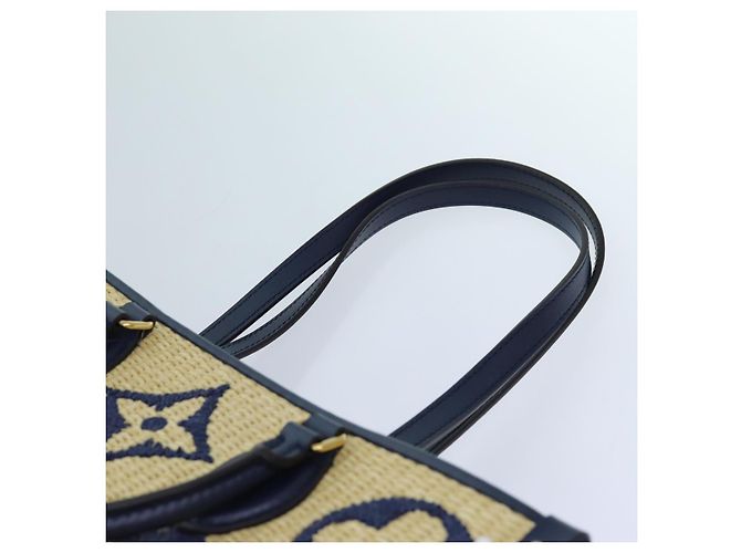 LOUIS VUITTON Monogramm Raffia On The Go MM Tasche 2Weg Beige M57723 LV Auth 70773S - Ansicht 14