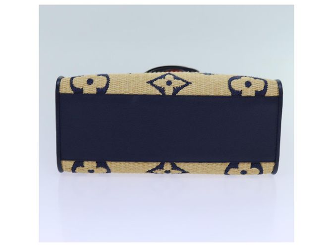 LOUIS VUITTON Monogramm Raffia On The Go MM Tasche 2Weg Beige M57723 LV Auth 70773S - Ansicht 5