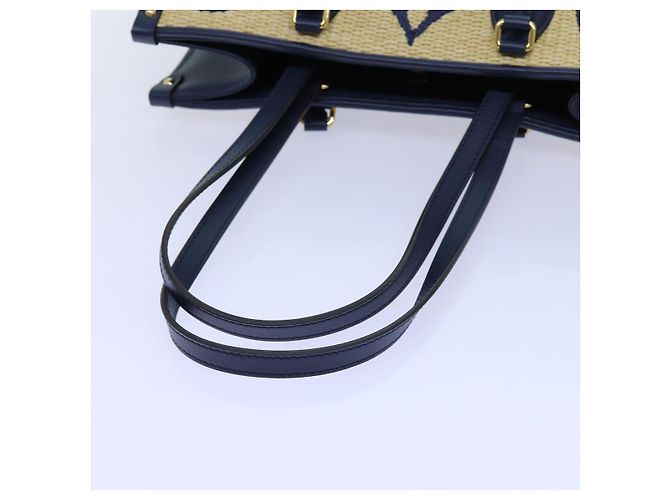 LOUIS VUITTON Monogramm Raffia On The Go MM Tasche 2Weg Beige M57723 LV Auth 70773S - Ansicht 8