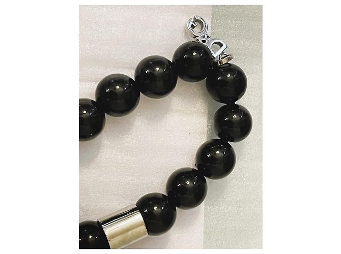 Importante collana DOLCE & GABBANA acciaio e ceramica boule colorate Multicolore - vista 10