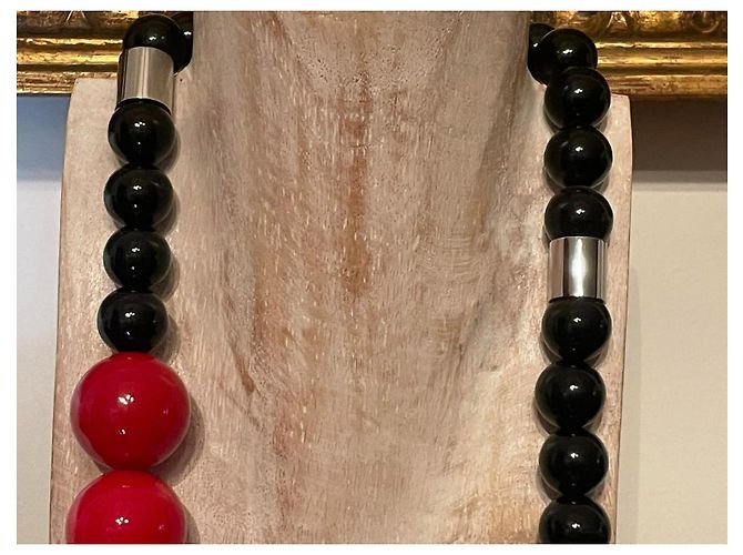 Importante collana DOLCE & GABBANA acciaio e ceramica boule colorate Multicolore - vista 11