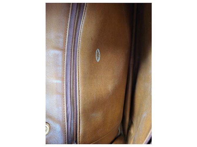 Borsa Chanel in pelle d'agnello marrone chiaro oro - vista 6