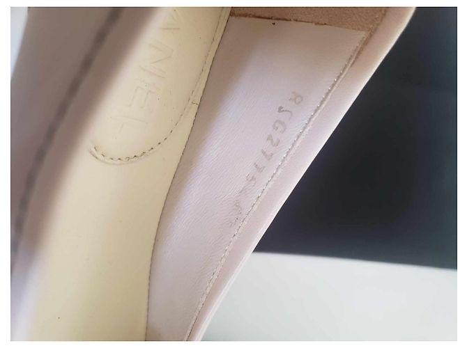 Ballerine Chanel bicolore in pelle beige - vista 4