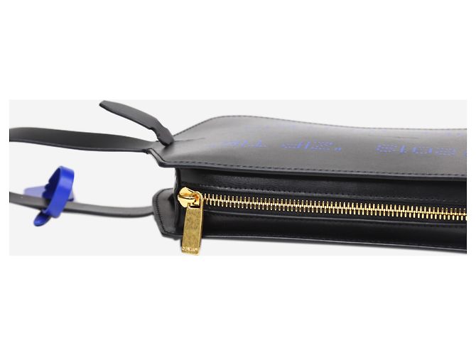 Off White Schwarze mittelgroße Clutch mit Reißverschluss - Ansicht 4