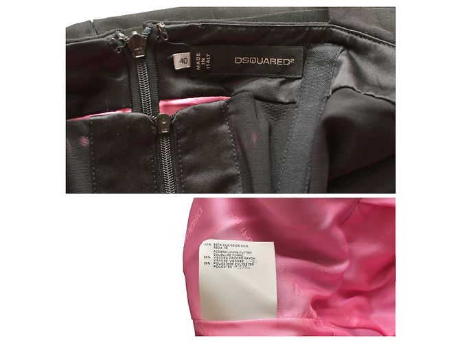 Dsquared2 Schwarzes Seidenkleid Mini - Ansicht 3