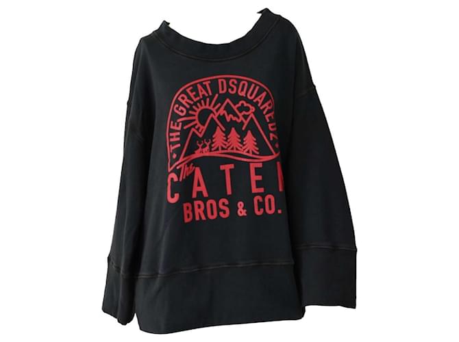Dsquared2 Schwarzer Oversize Pullover mit rotem Logo - Ansicht 3