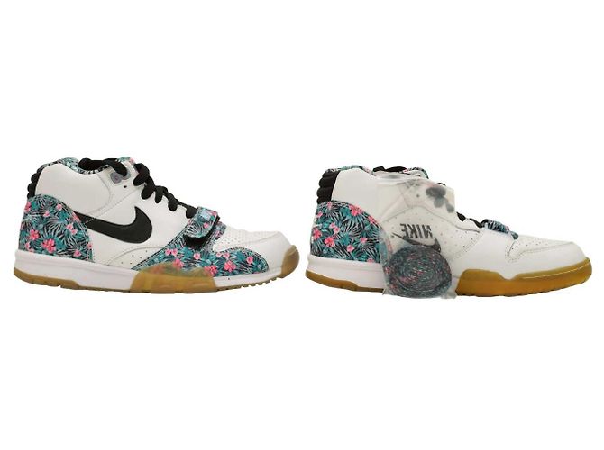 Baskets Nike Air Floral Mid en cuir blanc Taille 43 - vue 2
