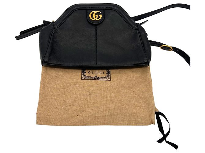 Borsa a tracolla Gucci Rebelle GG Marmont nera / buono Nero - vista 12