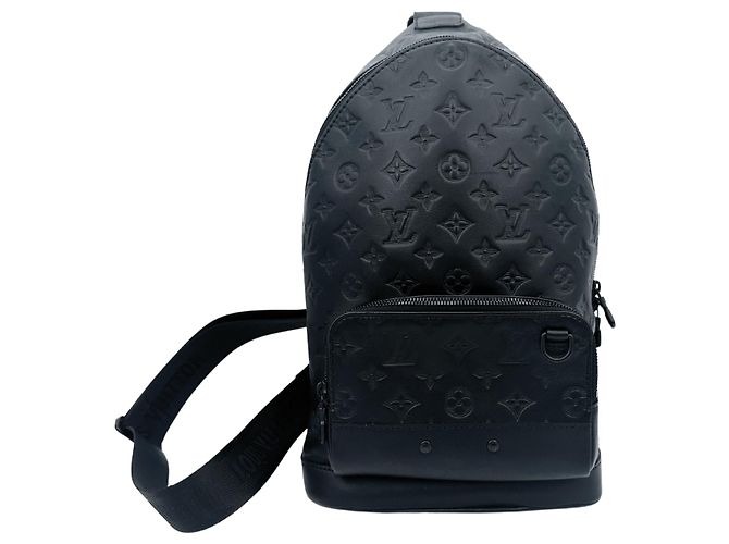 Borsa a tracolla Louis Vuitton Racer in pelle Empreinte Nero - vista 4