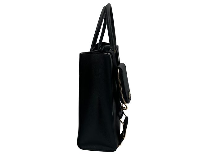 Borsa tote grande Prada in pelle Saffiano nera / molto buono Nero - vista 5