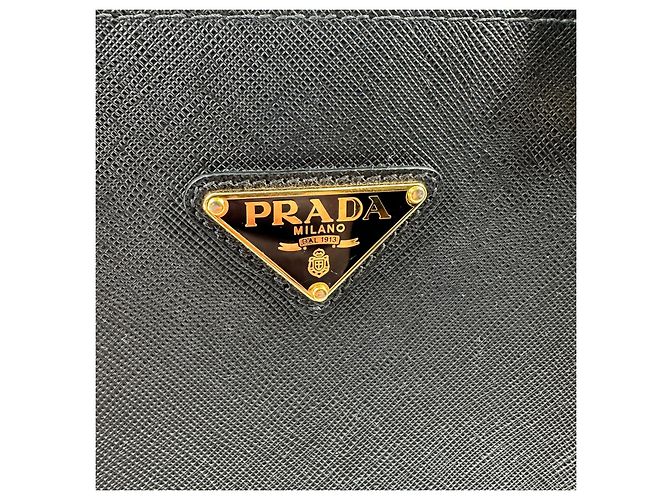 Borsa tote grande Prada in pelle Saffiano nera / molto buono Nero - vista 6