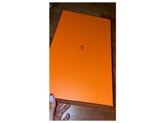Sandali Hermès Chypre in scamosciato marrone beige Caramello Cammello - vista 4