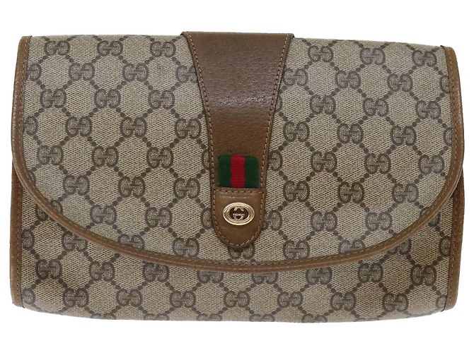 Pochette GUCCI GG Supreme Web Sherry Line Beige Verde 89 01 030 Autentico4776 - vista 13
