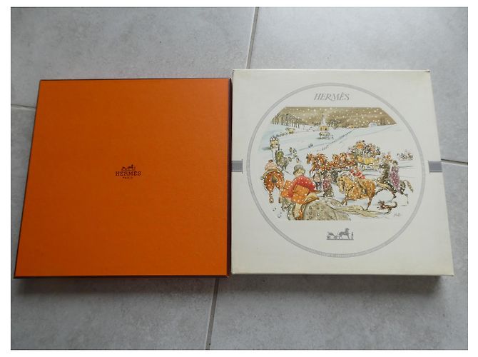 sciarpa Hermès del 1959 "le gioie della montagna" con scatola e sovrascatola Verde - vista 11