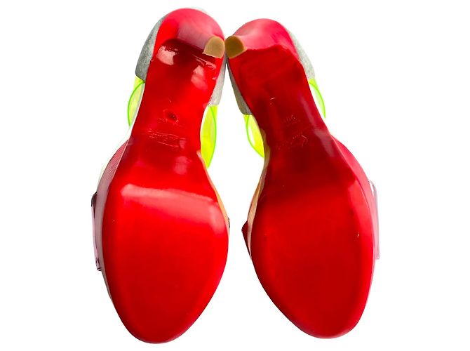 Sandali con plateau Dufoura Christian Louboutin multicolore pelle Rosa Rosso Verde Grigio Metallico - vista 11