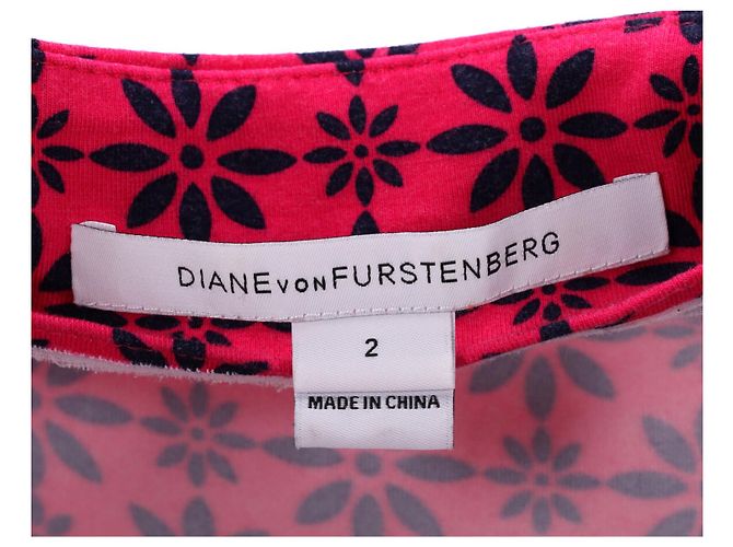 Vestido cruzado estampado Diane Von Furstenberg en algodón rojo Roja - vista 4
