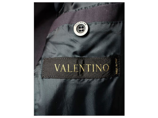 Abrigo cruzado Valentino Garavani en algodón azul - vista 4