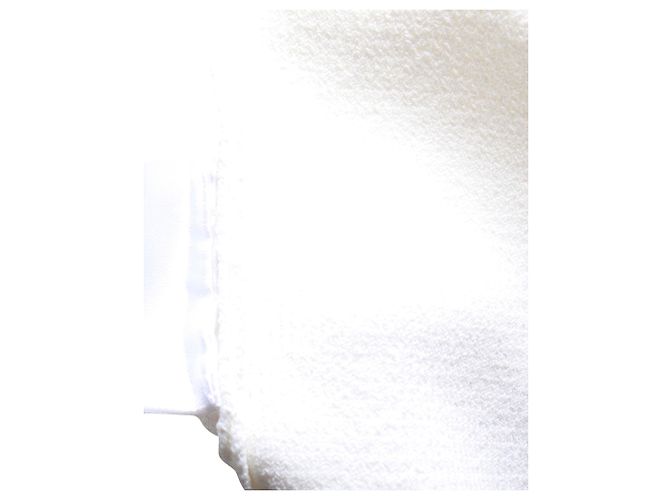 Timeless Chanel Knit Blouson Jacket in White Rayon - view 5