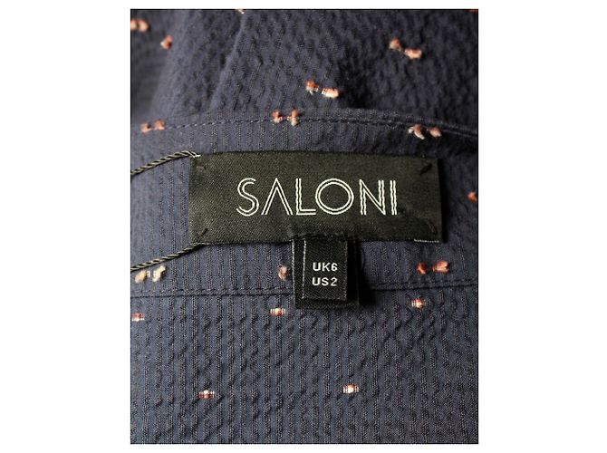 Autre Marque Top Saloni Texture spalla scoperta in cotone Blu - vista 4