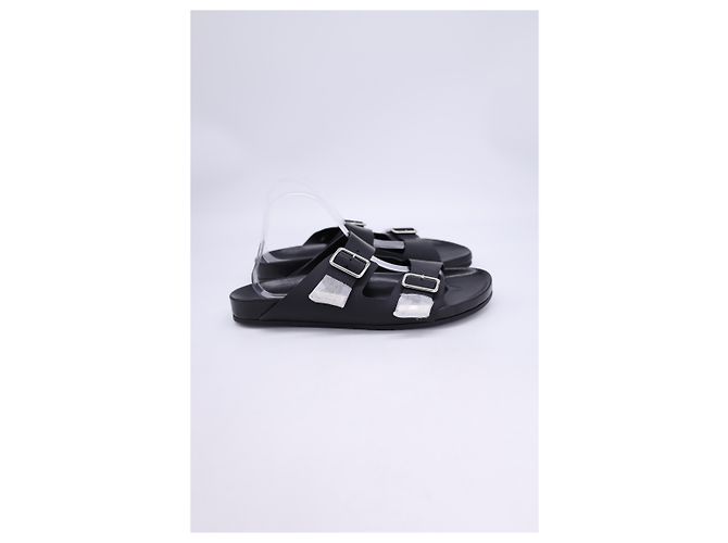 Sandali piatti con fibbia foderati Givenchy in pelle nera - vista 8