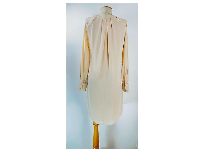 Autre Marque Vestido Gustav de seda beige - vista 4