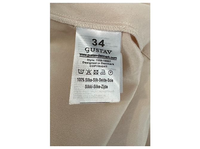 Autre Marque Vestido Gustav de seda beige - vista 7