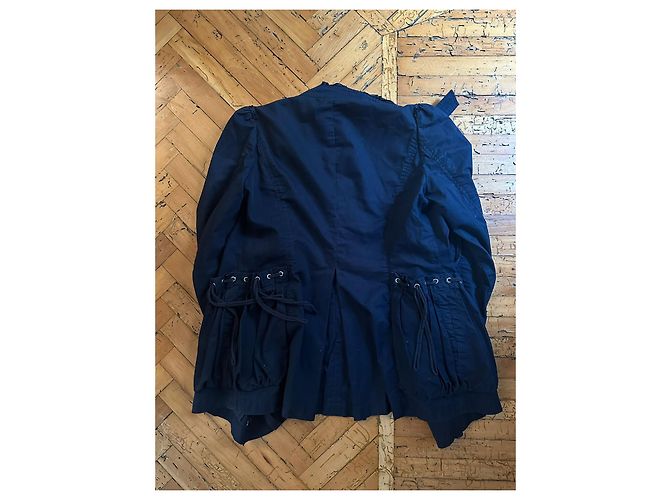 Marithé et François Girbaud Marithe François Girbaud Vintage 00's Blaue Marine Laced Weste Marineblau - Ansicht 5