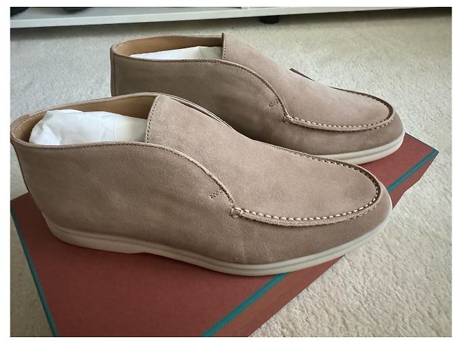 Stivali chukka Loro Piana Open Walk in camoscio beige - vista 5