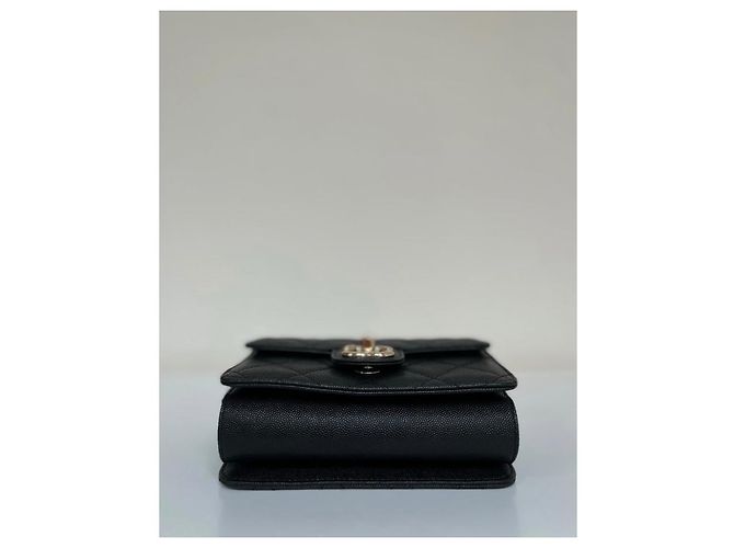 Wallet On Chain Chanel Como un Monedero Mini Flap Negro - vista 3