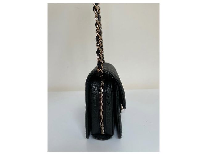 Wallet On Chain Chanel Como un Monedero Mini Flap Negro - vista 4