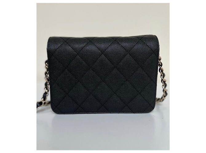 Wallet On Chain Chanel Como un Monedero Mini Flap Negro - vista 5