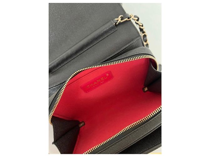 Wallet On Chain Chanel Como un Monedero Mini Flap Negro - vista 6