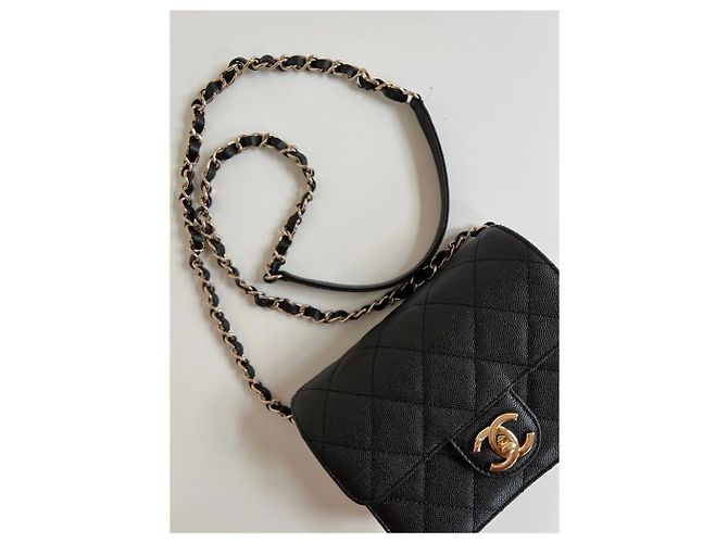 Wallet On Chain Chanel Como un Monedero Mini Flap Negro - vista 8