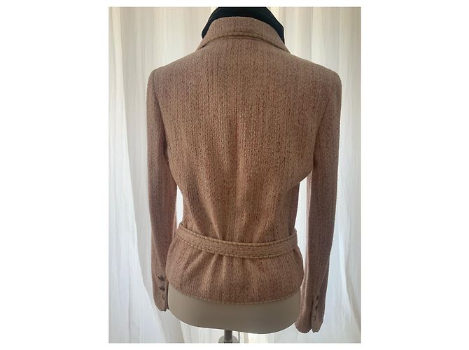 Chanel Seidenjacke Rosa mit abnehmbarer Kamelie - Ansicht 3