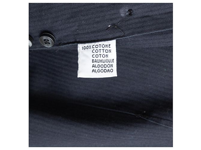 Camicia Balmain nera in cotone con effetto twill a righe Nero - vista 7
