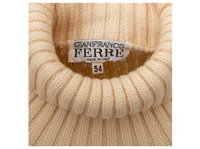 Pull en maille Gianfranco Ferré Blanc cassé - vue 7