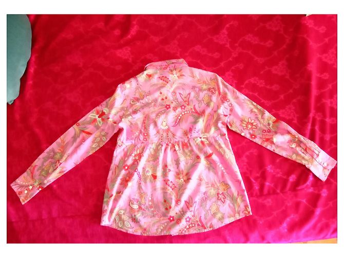 Camisa Bogner de algodón rosa con estampado floral - vista 3