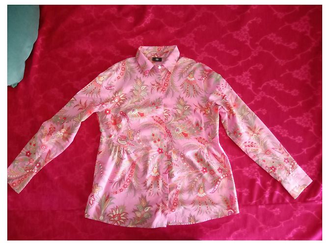 Camisa Bogner de algodón rosa con estampado floral - vista 4