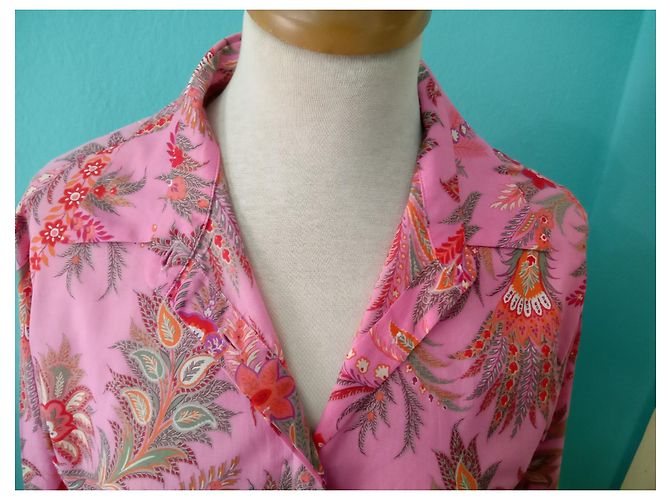 Camisa Bogner de algodón rosa con estampado floral - vista 7