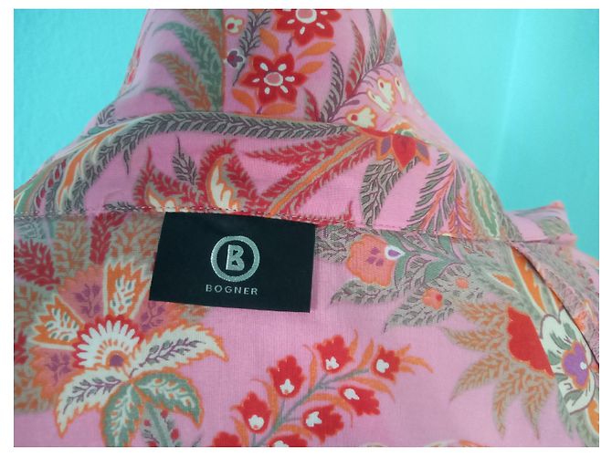 Camisa Bogner de algodón rosa con estampado floral - vista 8