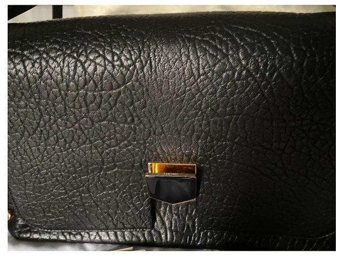 Bellissima borsa Lockett di Jimmy Choo, modello grande, nera e leopardata. Nero Stampa leopardo Gold hardware - vista 12